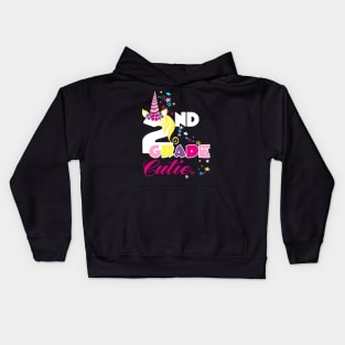 Second Grade Girls Unicorn First Day of School 1st grader cutie girl Kids Hoodie